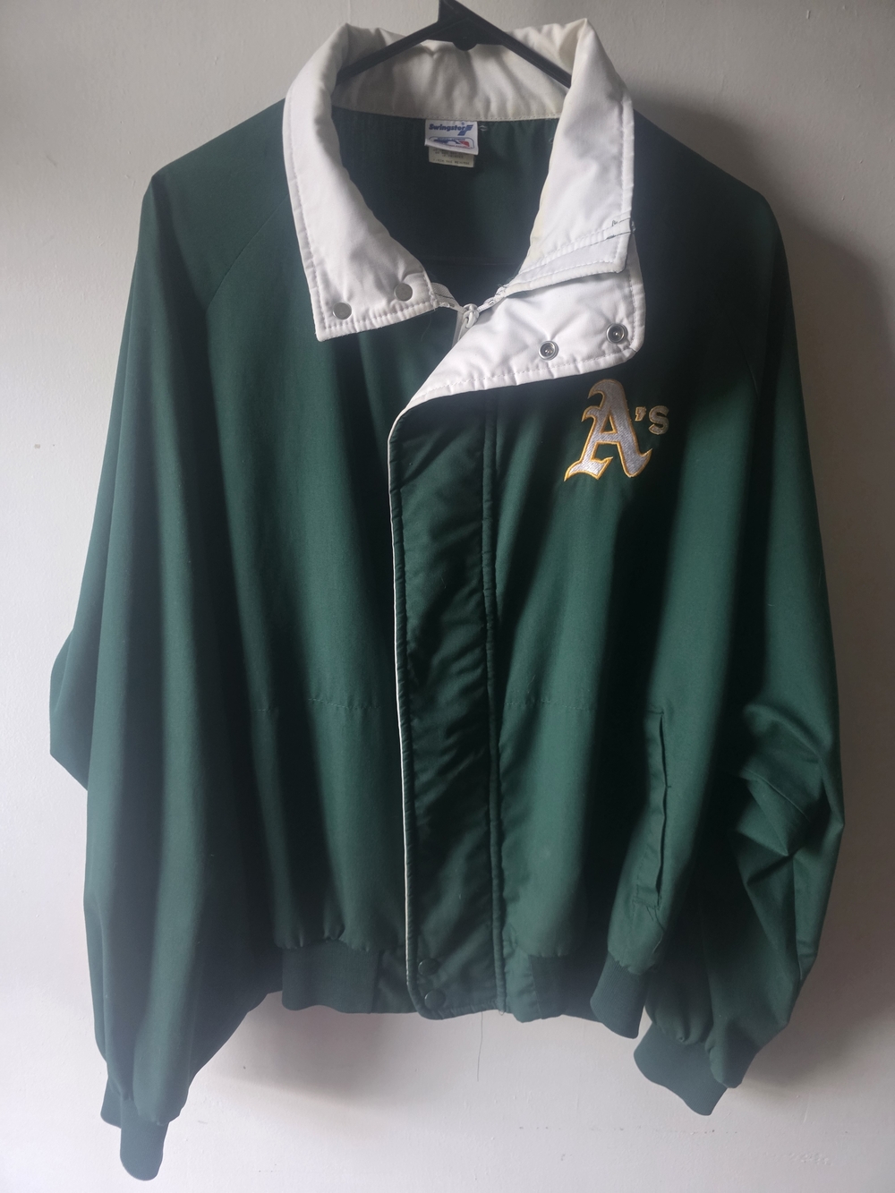 Vintage Oakland A’s Swingster Jacket XL Green MLB Made USA Coach Jacket Bomber